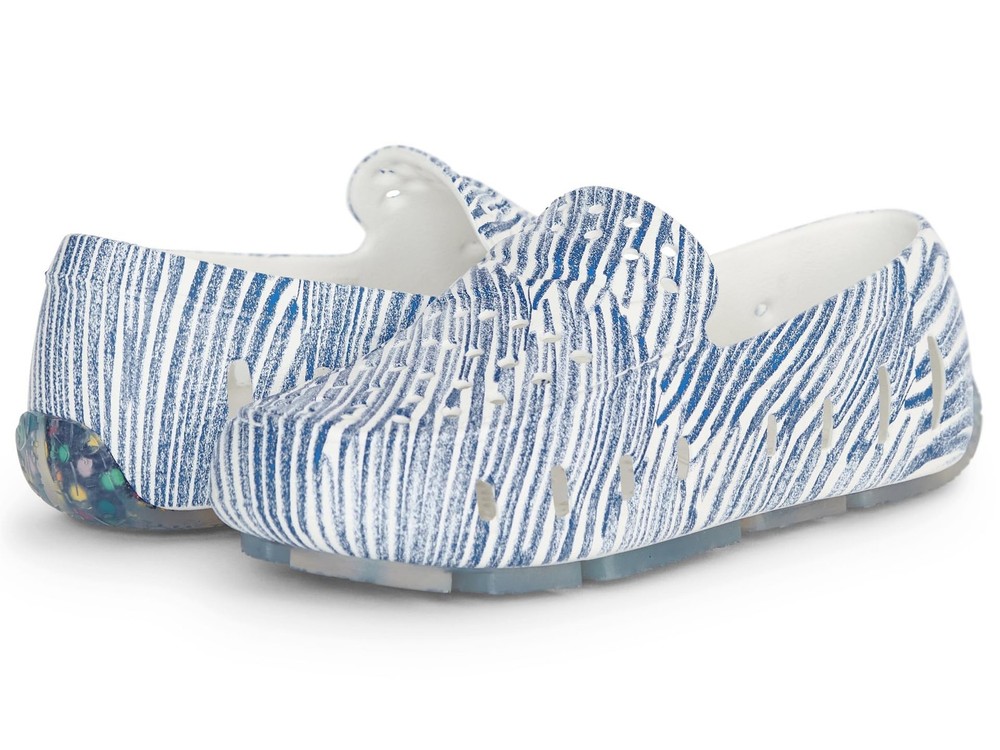 Floafers Kids Prodigy Driver Slip-On Shoe, Blue Scribble