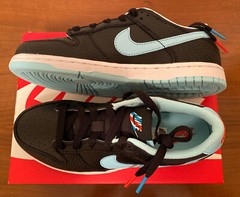 Nike Dunk Low SE Barber Shop Black Blue White Red Size 3y PS DS New In Box