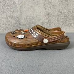 Crocs Chewbacca Star Wars Clogs Kids Size 9 Brown Fuzzy Lined Slip On Shoes