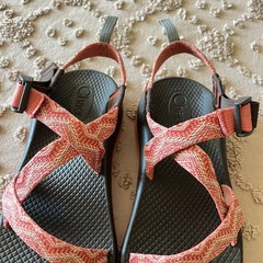 Chaco Adjustable Strap Sandals Big Kids Z/1 Size 4 Orange Boho Embroidered Look