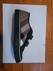 BURBERRY Markham Check Grip-Strap Sneaker N7022 Kids Size 31