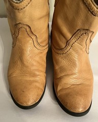 Frye Boots Carson Shortie Boy Size 3 Tan Leather Pull On Ankle Boots kids boots