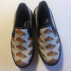 TUK Pizza Creepers Youth 3 Medium Width Easy Slip On Shoes Funky
