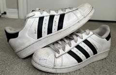 Adidas Superstar J ‘White Core Black’ Size 4.5M/6W Used Condition