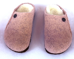 Birkenstock Zermatt Shearling Lined Slide Slippers Kids Sz US 13 EU31 Pink Felt