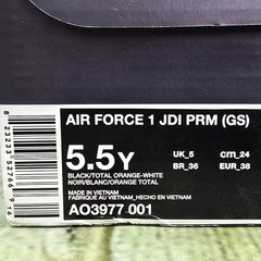 Nike Air Force 1 JDI „JUST DO IT” All Over Print Shoes Size 5.5Y w/Box & Sticker