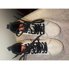 Vans Kid High-Top Sneakers-White with Black Laces