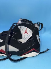 Jordan True Flight Black/Red/Gray Lifestyle Sneakers Size 2.5Y (343796-060)
