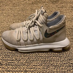 Nike Zoom KD 10 Kevin Durant Wolf Grey/Multi Color Kids Shoes Size 6Y AH0895-900
