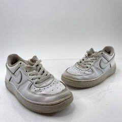 Nike Air Force 1 (PS) Preschool Kids 12C White Leather Sneaker Shoes 314193 117