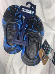 Rugged Shark Kids Size 8 Black/blue Multicolor Clog Water Shoe