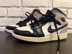 Jordan Air Jordan 1 Mid Kids Sneaker 3.5Y Black/White/Purple Leather DM6216-001