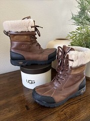 UGG Butte II Winter Brown Leather Boot Size 4 *EUC*
