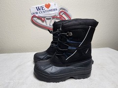 Magellan Outdoors Kids Winter Snow Boots Black Pull-On Thinsulate Size 3