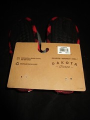 Dakota Fleece No Place Like Gnome Kids Christmas Buffalo Plaid Slippers Size 4-5