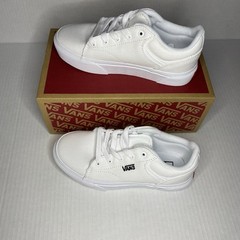 Vans Seldan Platform Sneakers Youth Kids Size 2 Canvas White New in Box