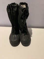 SOREL CHILDRENS WATERPROOF BOOTS BLACK SZ. 12 MADE IN CANADA (NO LACES)