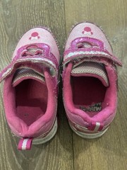 Disney Minnie Mouse Pink Glitter Hook & Loop Low Top Mesh Sneakers Sz 7