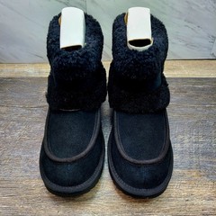 UGG Ultra Mini Fluff Black Ankle Boots Size 6 Kids Womens 7 New in Box 1143701K