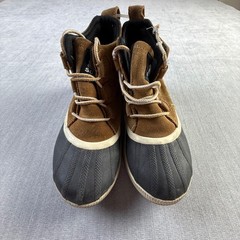 Sorel Kids Out N About Classic Waterproof Suede Duck Boots Brown Size 3
