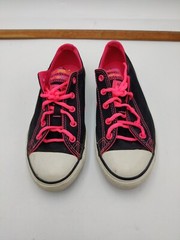Converse All Star chuck Shoes Pink Black Green Double Tongue JUNIOR Size 2