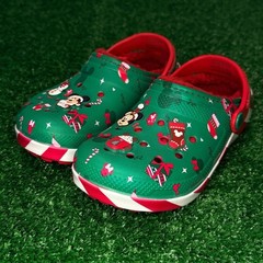 Disney Mickey & Minnie Mouse Christmas Crocs Kids Size C13 Holiday Shoes NEW