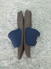 Reef Kids One Slide Sandals Grey Blue Youth Size 1 Water Friendly Beach Shoes
