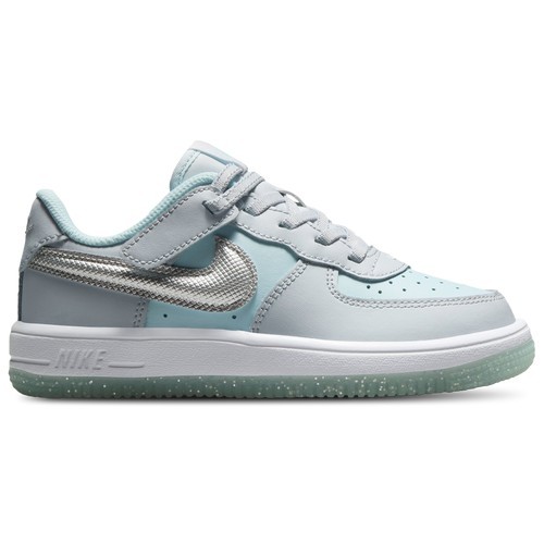 Nike Kids‘ Air Force 1-Low Easy On Shoes – Pure Platinum/Blue/White/Silver