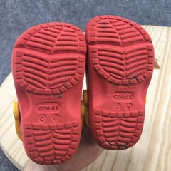 Crocs Shoes Children 6 Mickey Mule Clogs Red Slip On Perforated Closed Toe Flats