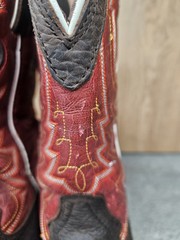 Durango Lil‘ Rebel Pro Red Square Toe Cowboy Youth Mens Size 7 Defects Read