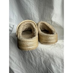 Crocs Classic Lined Gold Glitter Clogs Kids Size J2 Faux Fur Warm Sparkle Shoes