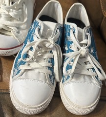 Converse All Star Unisex Kids‘ Low Top Sneakers Lot Black White Blue Pattern