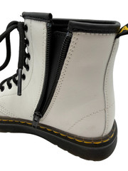 Dr. Martens Youth Size 2 White Zavala J Doc Side Zip Lace Up Kids Combat Boots