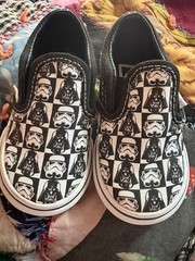 Vans Classic Slip On Star Wars size 4.5 Checkerboard Toddler Sneakers