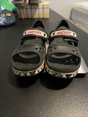 Kids Mickey Mouse Open Toe Two Strap Crocs Size C12