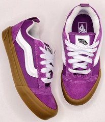 Vans Knu Skool Junior 3.5 Purple Suede Canvas Sneakers Gum Sole Low Top Lace Up