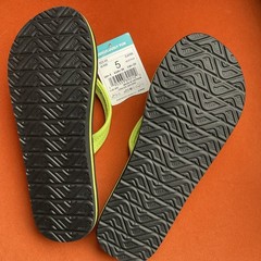 Reef Sandals Flip Flop Kids Ahi Neon Green Palm Tree print Size 5