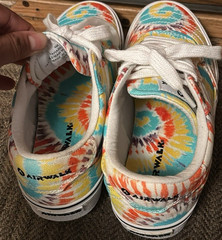 Airwalk Tie-Dye Multicolor Canvas Low Top Sneakers Lace Up Rubber Outsole Teens