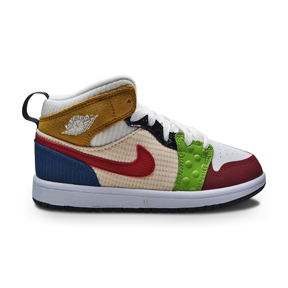 Kids Nike Air Jordan 1 Mid SE (PS) – DR6958 100 – White Gym Red Black