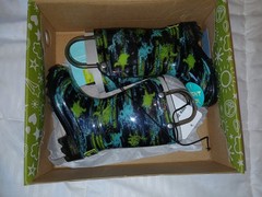 Western Chief Black/Blue Rain Mud Boots Toddler Size 5 Waterproof Splash