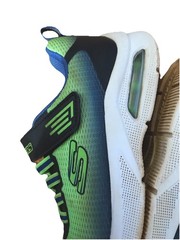 Skechers Athletic Blue/Lime Green Adjustable Strap Slip On Sneakers Kids Size 2