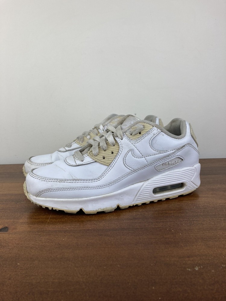 NIKE AIR MAX 90 LTR GS TRIPLE WHITE SNEAKERS CD6864-100 Size 6 Youth Unisex