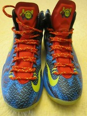 Preloved Nike KD 5 Christmas Hyper Blue Red GS Sz 6Y 555641-403 2012