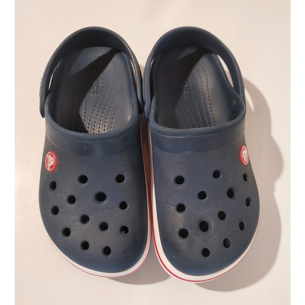 Crocs Kids Bayaband Lightweight Waterproof Clogs Size 13 Navy Blue Comfort Shoes