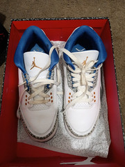 Jordan Air Jordan 3 Retro (GS) White Blue Copper Leather Mid Top US 5.5Y
