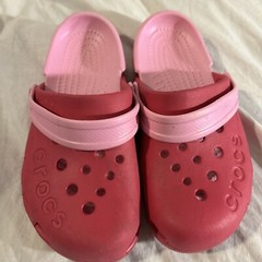 Crocs Kids Two Tone Pink-Electro Style Clog -Size J1 In Kids EUC