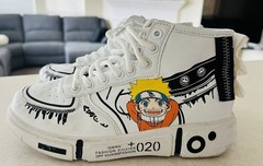 Unisex Anime High Top Sneakers Naruto Design White EU 33 Streetwear Shoes