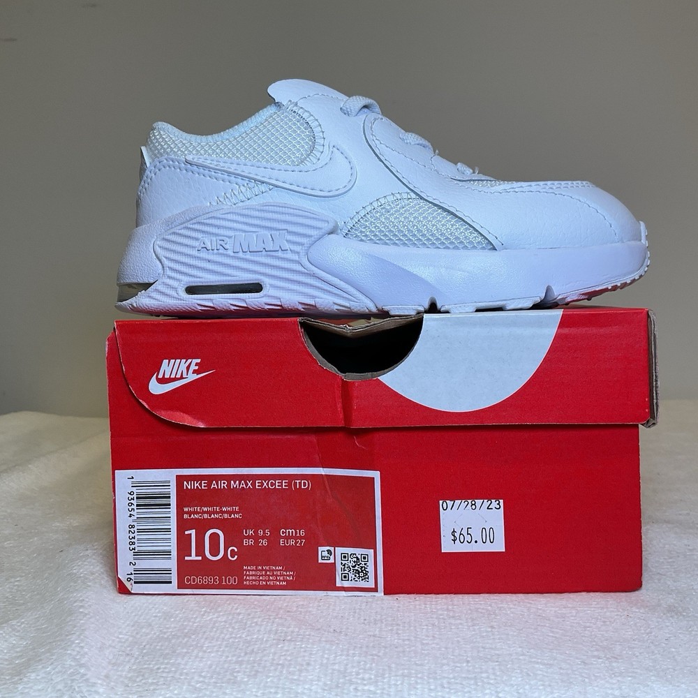 TD Nike Air Max Excee White CD6893-100 NEW in Box Kids Toddler Size 10c