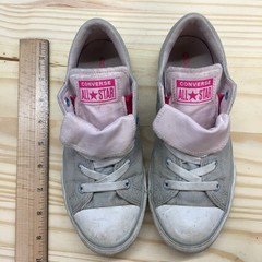 Converse Shoes Junior 2 Chuck Taylor All Star Double Tongue Gray Sneaker 665988F