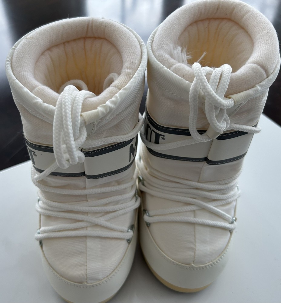 Moon Boot Baby Icon Nylon Snow Boots White Sz 7/9.5 Unisex